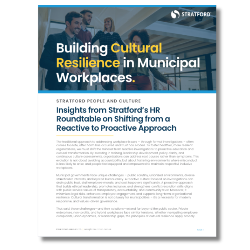 Building Cultural Resilience in Municipal Workplaces Front Page