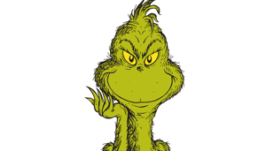 Headshot of Dr. Seuss' The Grinch cartoon character