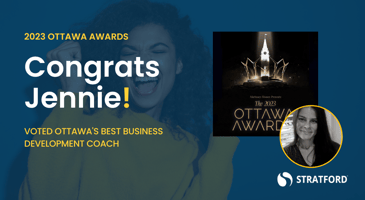Ottawa 2023 Awards logo with inset photo of Jennie West-Correia with text 